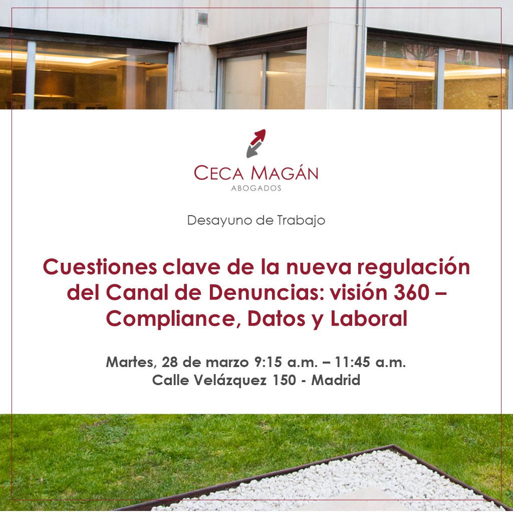 Evento CECA MAGÁN Abogados sobre la nueva regulación del Canal de Denuncias
