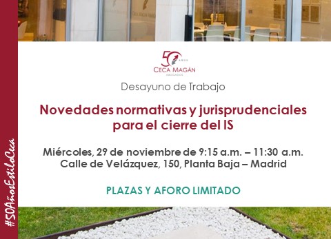 Evento de CECA MAGÁN Abogados sobre cierre de impuesto de sociedades