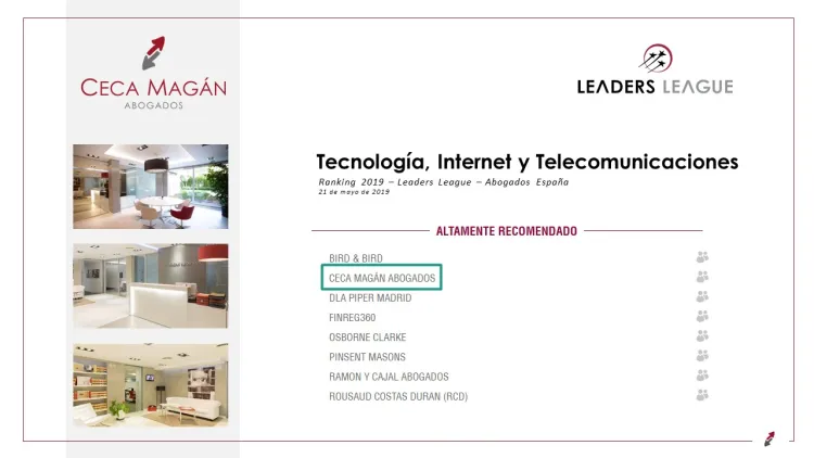 Ceca Magán entre los mejores despachos en Tecnología, según Leaders League