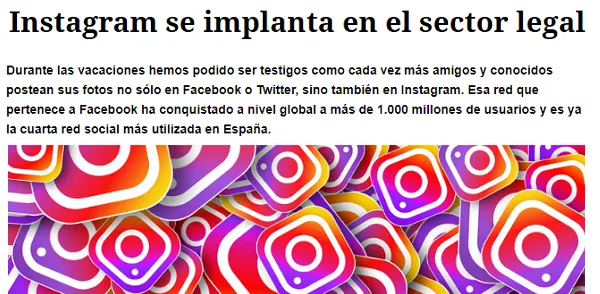 Instagram toma fuerza en el sector legal