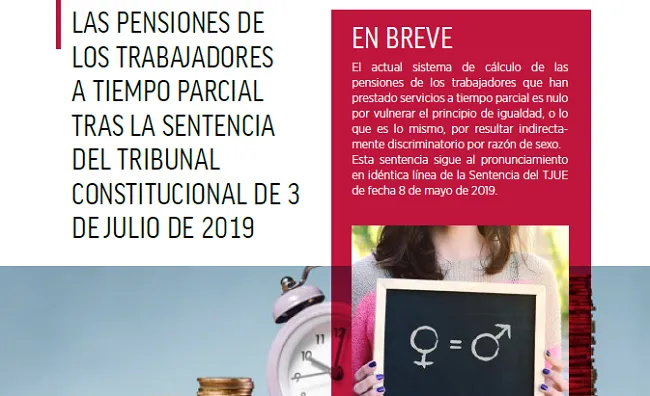 Las pensiones de los trabajadores a tiempo parcial tras la sentencia del Tribunal Constitucional