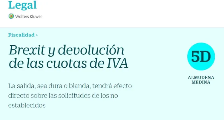 Brexit y devolución de las cuotas del IVA