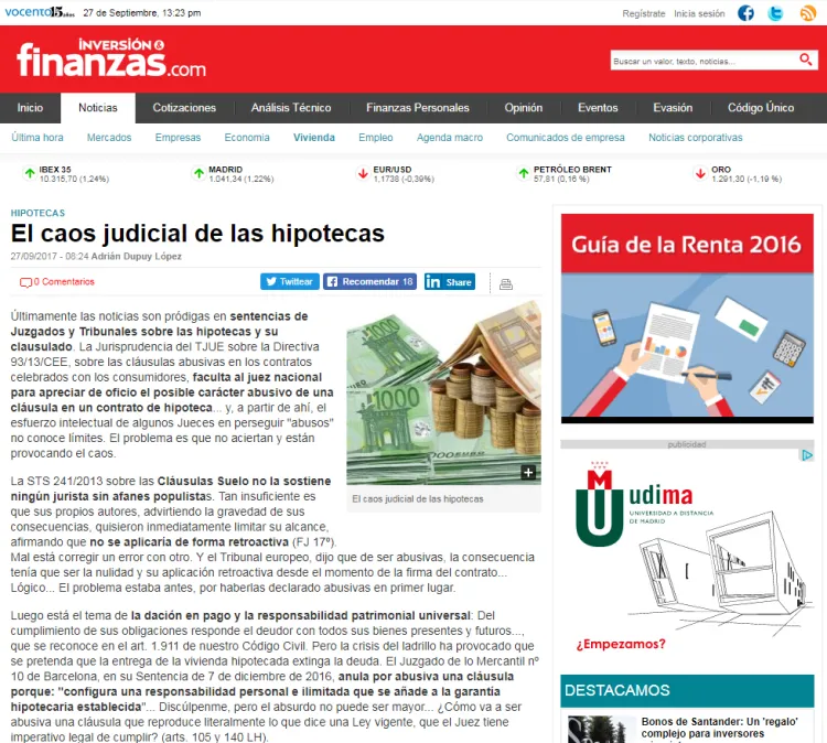 El caos judicial de las hipotecas