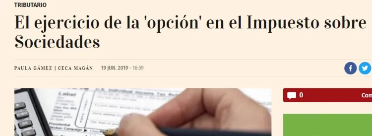 El ejercicio de la “opción” en el Impuesto de Sociedades