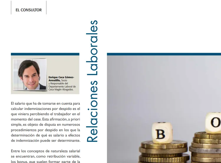 Sobre bonus salariales computables en una indemnización por despido