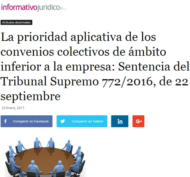 La prioridad aplicativa de los convenios colectivos de ámbito inferior a la empresa