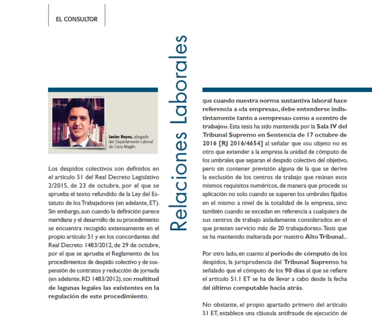 Los despidos colectivos: lagunas jurídicas y desarrollo jurisprudencial