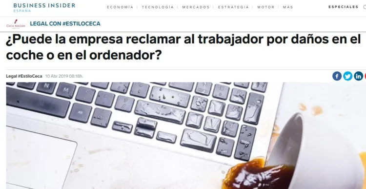 ¿Puede la empresa reclamar al trabajador por daños en el coche o en el ordenador?