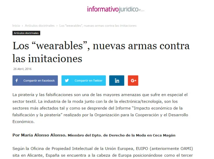 “Wearables”, nuevas armas contra imitaciones