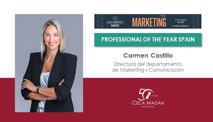 CECA MAGÁN Abogados, Premio a Mejor Profesional del Año en España en los Legal Community Marketing Awards